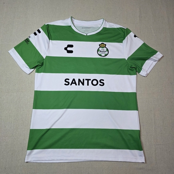 Charly Club Santos Laguna Soccer/Futbol Jersey Green And White #58 Size Large - Picture 1 of 6